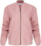 Helmut Lang Pink Leather Bomber Jacket