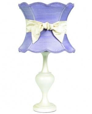 The Well Appointed House Pearl Lamp Base with Lavender Shade and Ivory Sash