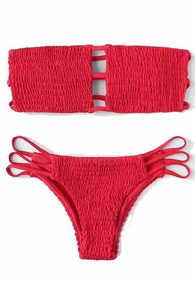 red bandeau bikini uk