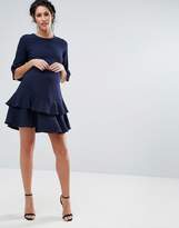 Thumbnail for your product : Queen Bee Mini Dress With Fluted Sleeve And Ruffle Hem