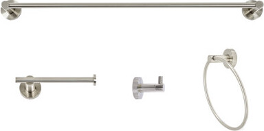 Italia Venezia 4 Piece Wall Mounted Bathroom Hardware Set with 24" Towel Bar