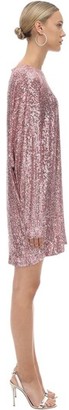 In The Mood For Love Sequined Mini Dress W/ Batwing Sleeves
