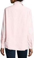 Thumbnail for your product : Frank And Eileen Eileen Long-Sleeve Distressed Italian Denim Shirt, Pink
