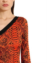 Thumbnail for your product : Balmain One Sleeve Python Jacquard Knit Dress