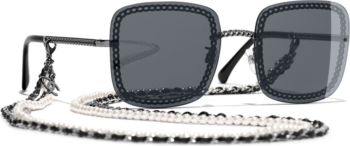 Chanel Square Sunglasses CH4244 Gunmetal/Grey - ShopStyle