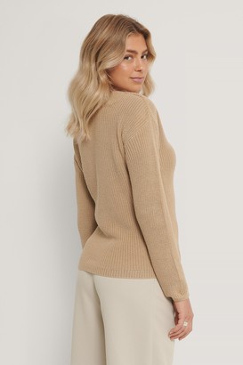 NA-KD Deep Front V-neck Knitted Sweater