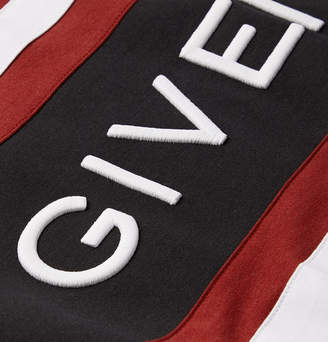 Givenchy Logo-embroidered Striped Cotton-jersey T-shirt - Red