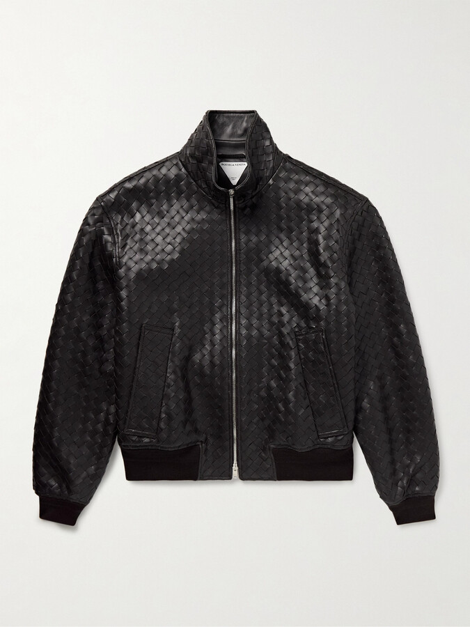 Bottega Veneta Intrecciato Leather Blouson Jacket