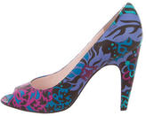 Thumbnail for your product : Emilio Pucci Printed Peep-Toe Pumps
