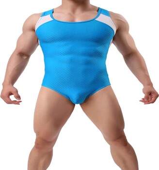 TOBEEY Men's Workout Body Shaper Seamless Sexy Bodysuit Leotard Tank  Jumpsuit Underwear Gray - ShopStyle Undershirts