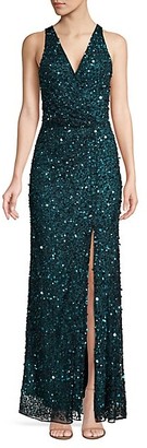 Parker Black Harmony Sequin Beaded Gown