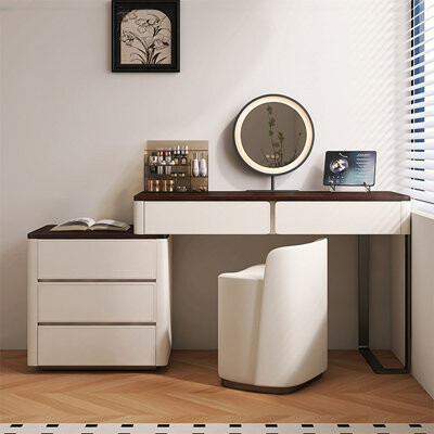 Orren Ellis Makeup Vanity with Light mirror5 drawers1 chair