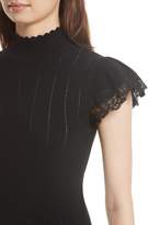 Thumbnail for your product : Rebecca Taylor Lace Trim Pointelle Top
