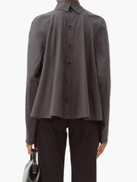 Thumbnail for your product : Lemaire High-neck Cotton-poplin Blouse - Dark Grey