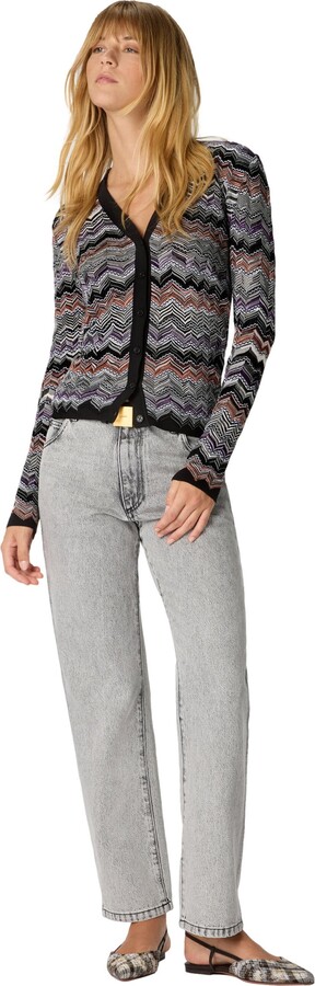 Missoni Slim Buttoned Cardigan With Flame Chevron Pattern