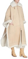 Thumbnail for your product : Chloé Dyed Shearling & Leather Zip Coat