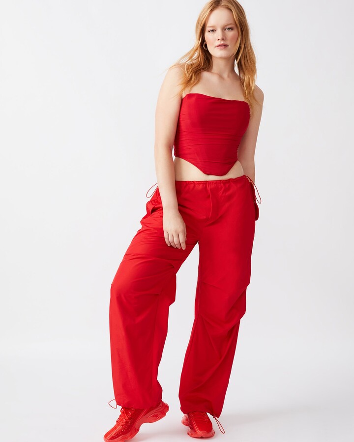 Steve Madden Pia Parachute Pant Red - ShopStyle