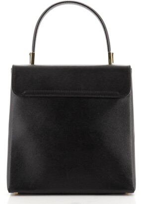 Ferragamo Gancini Convertible Top Handle Bag Saffiano Leather Mini