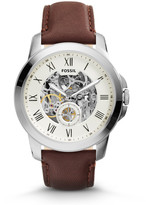 Thumbnail for your product : Fossil Grant Automatic Brown Leather Watch
