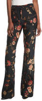 Thumbnail for your product : Prabal Gurung Mid-Rise Floral-Jacquard Bootcut-Leg Pants