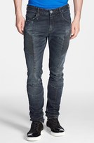 Thumbnail for your product : Balmain Pierre Slim Fit Articulated Panel Moto Jeans (Dark Blue)