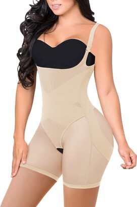 REYEOGO Shapewear Bodysuit for Women Waist Trainer Tummy Control Full Body  Shaper Seamless Scoop Neck Jumpsuit (Beige, X-Small-Small) at   Women's Clothing store