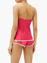 Thumbnail for your product : Carine Gilson Lace-trimmed Silk Cami Top - Pink Multi