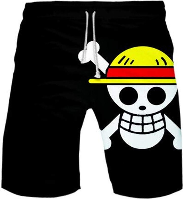 WANHONGYUE Anime One Piece Monkey D Luffy Mens Beach Shorts Swim Trunks