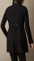 Thumbnail for your product : Burberry Wool Blend Twill Coat with Leather Undercollar