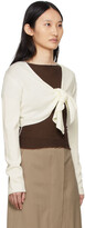 Thumbnail for your product : DRAE Off-White Wool Wrap Cropped Cardigan