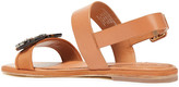 Thumbnail for your product : Tory Burch Embellished Faille-trimmed Leather Sandals