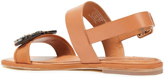 Tory Burch Embellished Faille-trimmed Leather Sandals