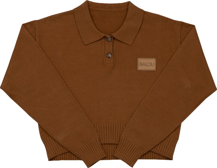 Balou Brown Womens Knit Polo