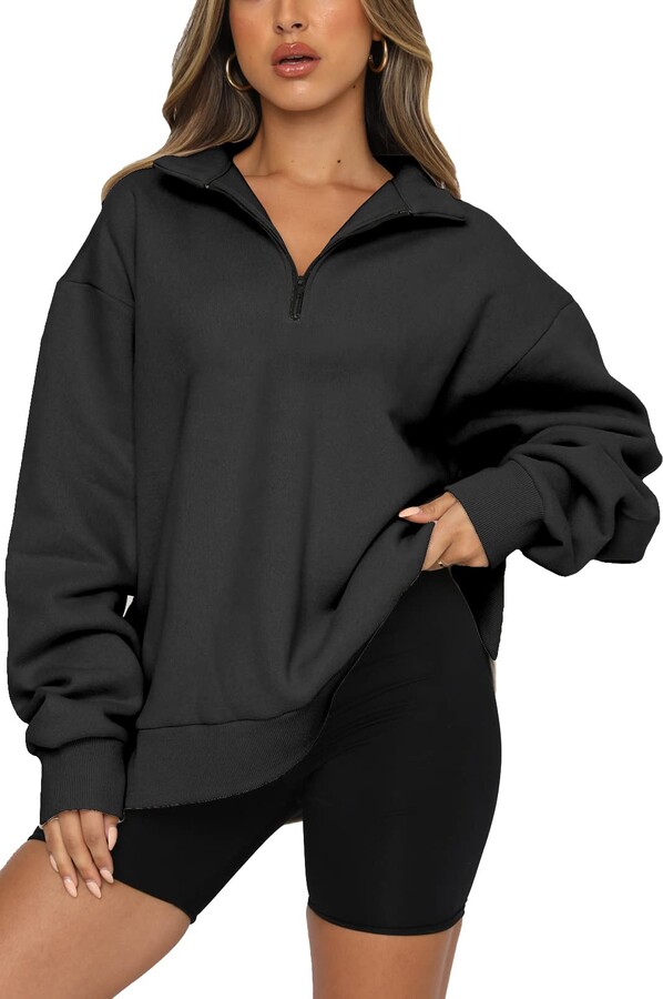 SMENG Sweatshirts For Women Uk Half Zip Women Clothes Snuggy Outdoor Womens  Fleece Tops Smart Ladies Sweat Shirts Lazy Winter Tops For Women Black Size  XL(uk18-20) - ShopStyle Jumpers & Hoodies