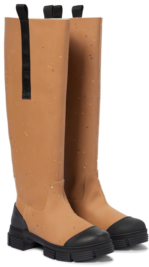 knee length rubber boots