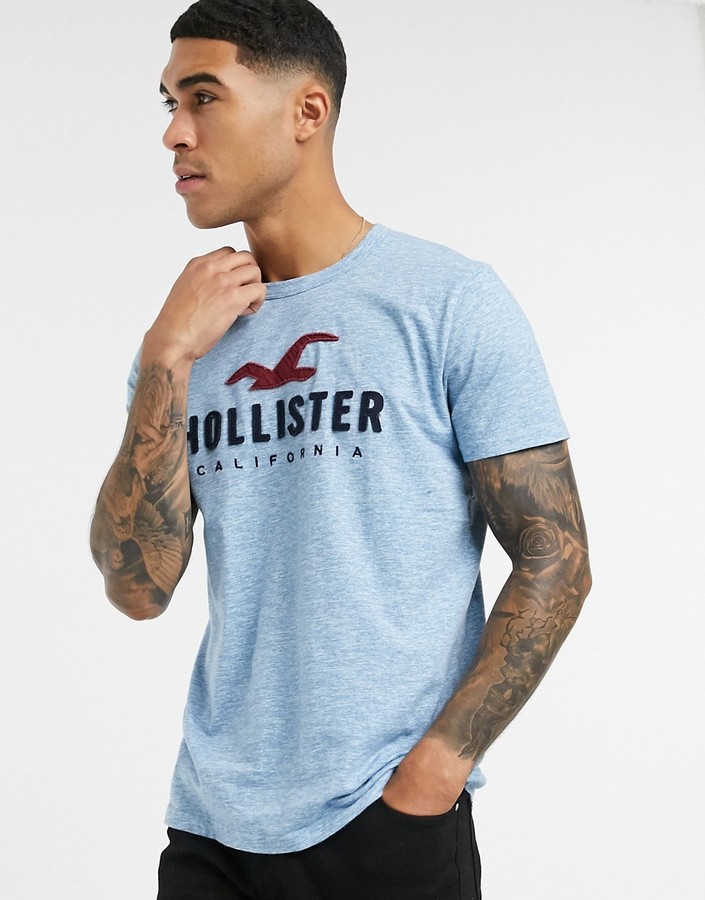 Hollister core tech logo t-shirt in blue - ShopStyle