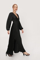 Thumbnail for your product : Nasty Gal Womens Pleated Twist Front Balloon Sleeve Maxi Dress