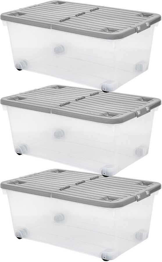 Wham Set Of 3 45L Wheeled Boxes With Folding Lid 45 Litre ShopStyle