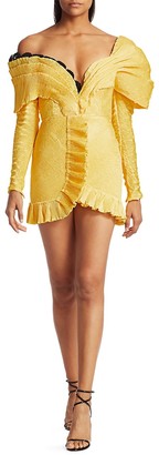 Raisa Vanessa Off-The-Shoulder Ruffle Mini A-Line Dress