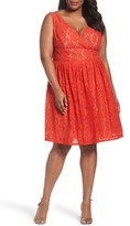 Thumbnail for your product : Adrianna Papell Plus Size Women's Lace Fit & Flare Dress