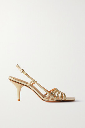 Reformation Elsie Metallic Leather Slingback Sandals - Gold - ShopStyle