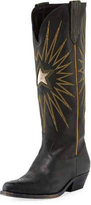 Golden Goose Wish Star Leather Cowboy Knee Boot