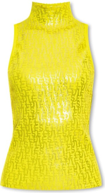 Diesel M-Egeo Metallic Monogram Printed Tank Top