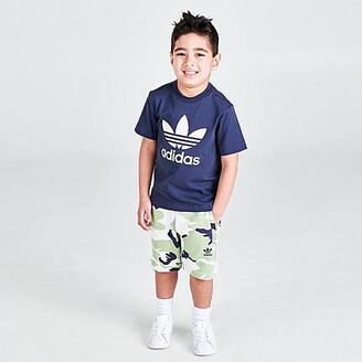 Adidas Boy's Future Camo Logo Long Sleeve Tee (Toddler/Little Kids) Black 2T Toddler