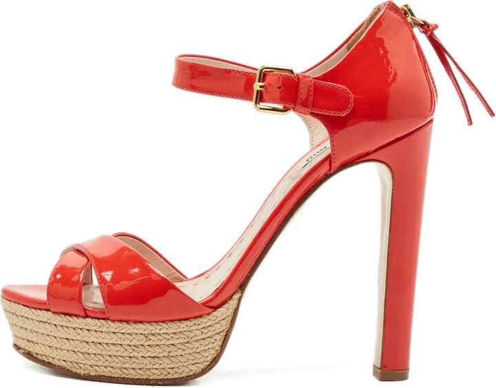 Miu Miu Pre-Owned Platform Cross-Strap Heeled Sandals