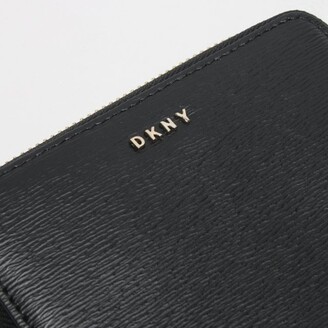 DKNY Small Bryant Zip Around Black Leather Wallet
