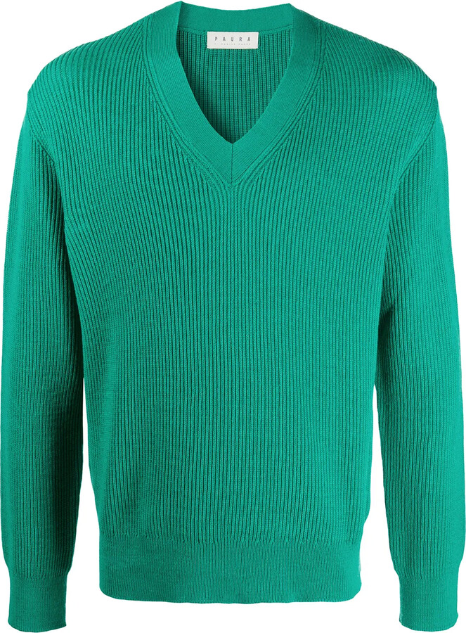 Paura V-neck knitted jumper
