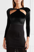 Thumbnail for your product : Marika Vera Sarah Cutout Stretch-velvet Thong Bodysuit - Black