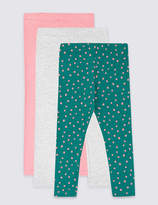 Thumbnail for your product : Marks and Spencer 3 Pack Cotton Rich Leggings (3 Months - 7 Years)