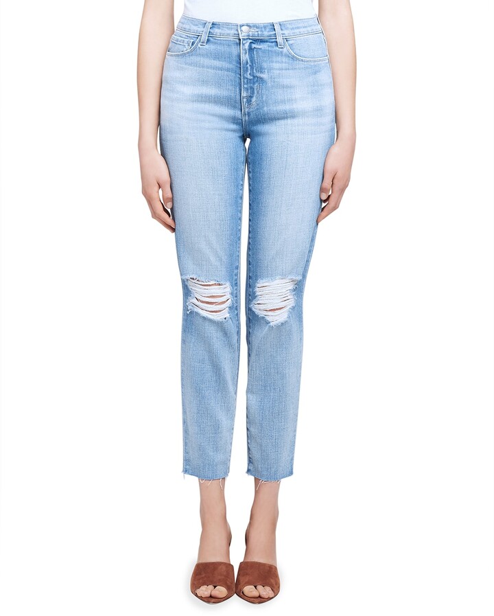 L'Agence El Matador French Slim Distressed Jeans - ShopStyle